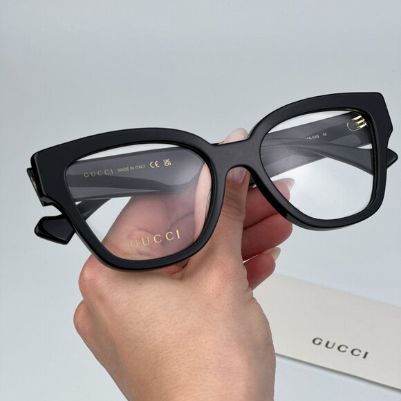 Gucci GG1424O 005 BRAND NEW Eyeglasses Black Cat Eye Women main image 9